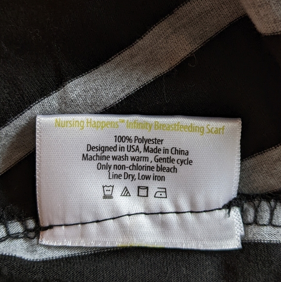 Itzy Ritzy Nursing Happens - Infinity Breastfeeding Scarf - Black & Gray Stripe - Picture 6 of 6